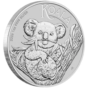 2026 - 1 oz. Australian Silver Koala Bullion Coin - Reverse side - showing Edge
