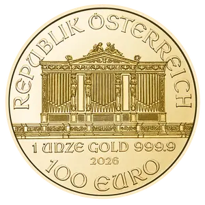2026 - 1oz. Gold Austrian Philharmonic Bullion Coin - Obverse side
