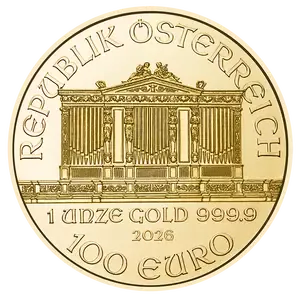 2026 - 1oz. Gold Austrian Philharmonic Bullion Coin - Obverse side