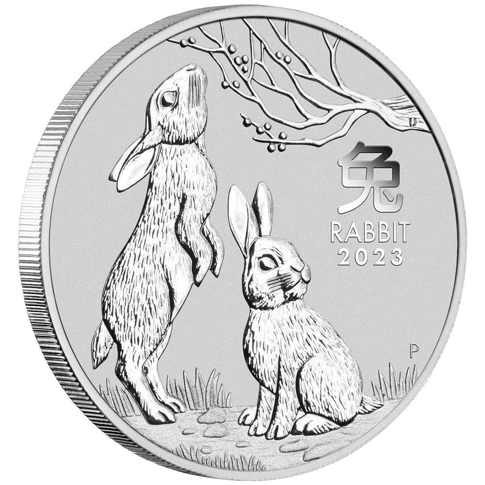 2023 1oz. Australia Lunar Silver bullion coin - Year of the Rabbit - Series III - Reverse side