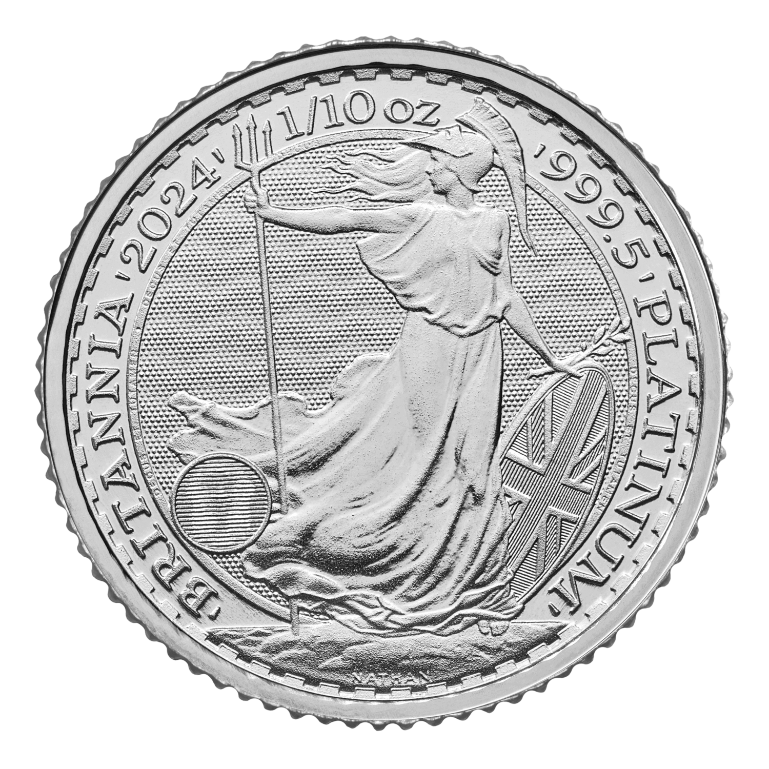 1/10th oz. Platinum Britannia bullion coin - reverse side