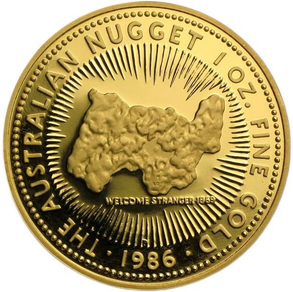 1986 1oz. Australian Nugget bullion coin - Reverse Side