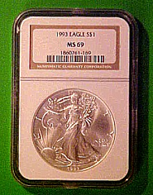 1993 ms69 silver eagle
