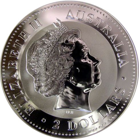 $2 2007  Australia Lunar Year of the Pig 2 Oz Silver Coin Perth mint 