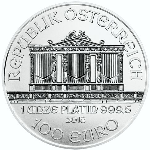 1 oz. Platinum Austrian Vienna Philharmonic Bullion Coin