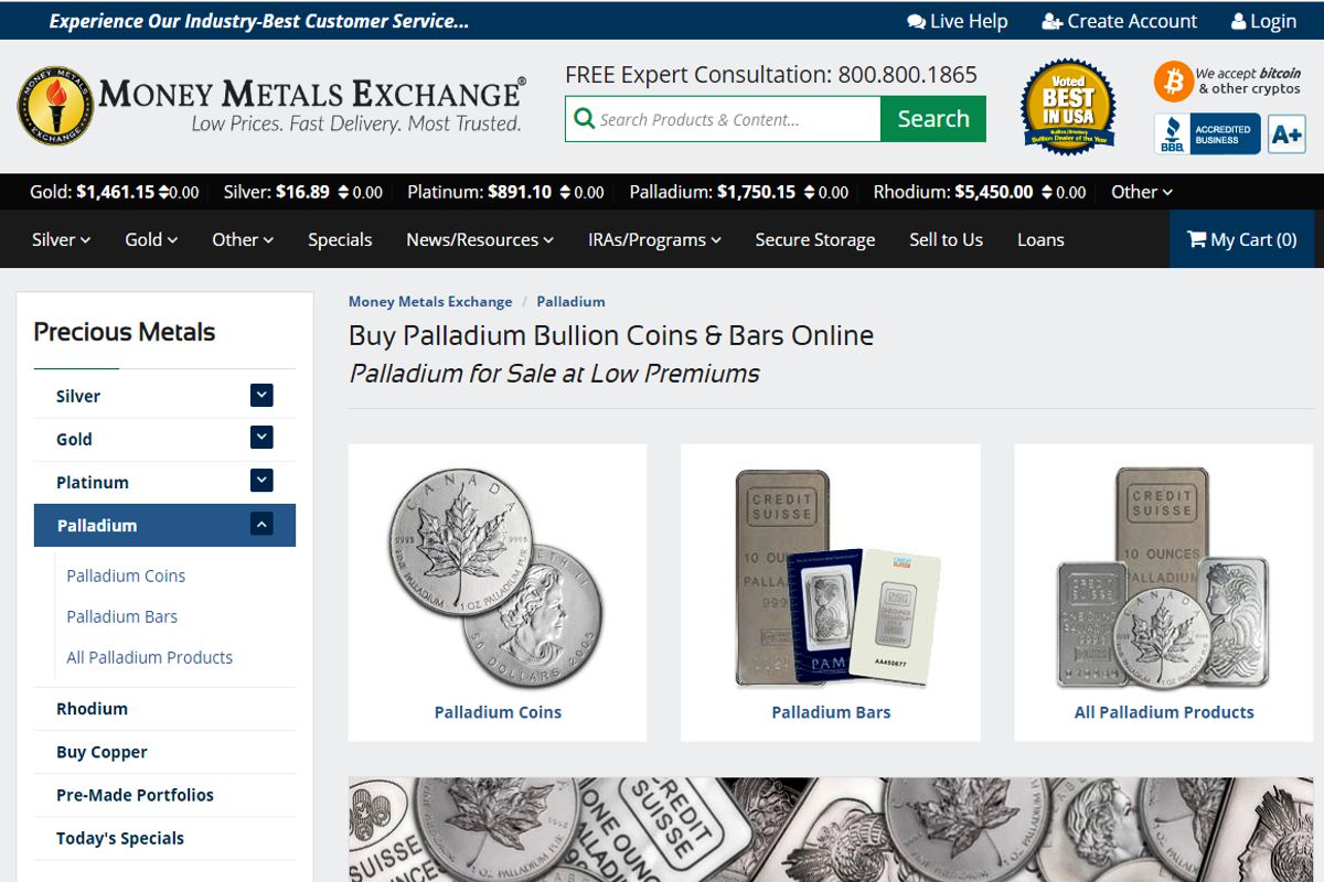 Money Metals Exchange palladium