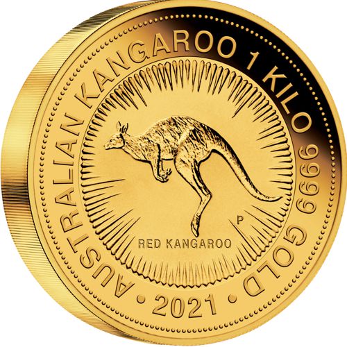 one kilo gold kangaroo - reverse side
