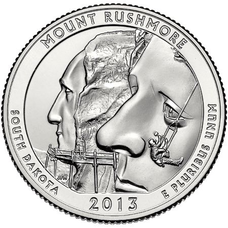 2013 - 5 oz - Mt Rushmore. Silver ATB - REVERSE