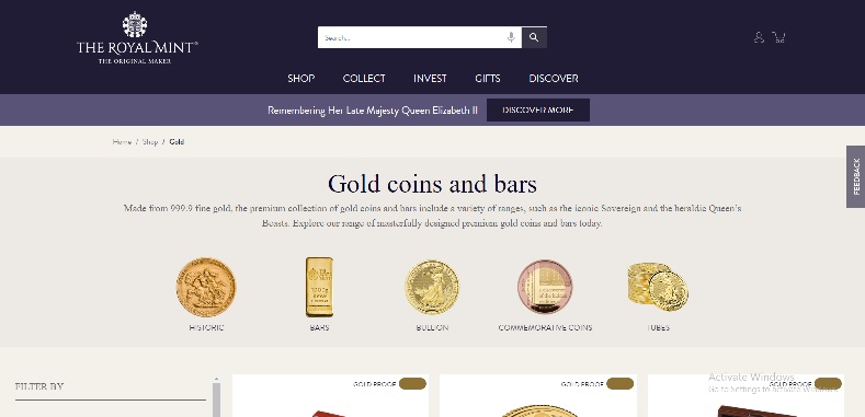 Royal Mint - Gold page
