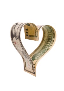 heart shaped money