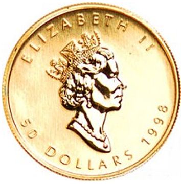 gold maple leaf obv