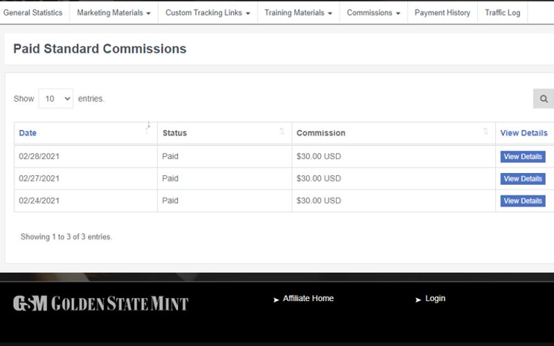 golden state mint invoice