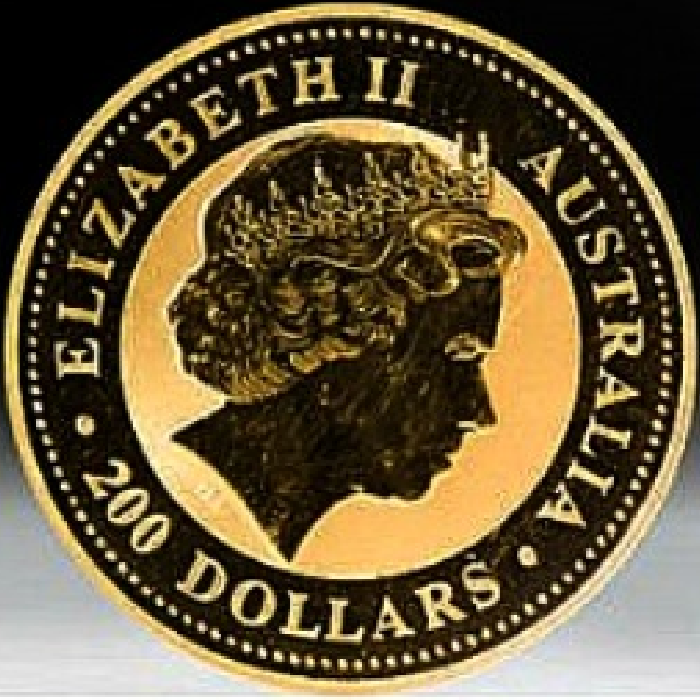2005 - 2 oz. Australian Gold Nugget (Kangaroo) Bullion Coin - Obverse