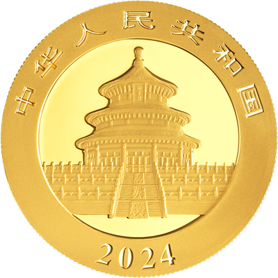 2024 30gram Chinese Gold Panda obverse