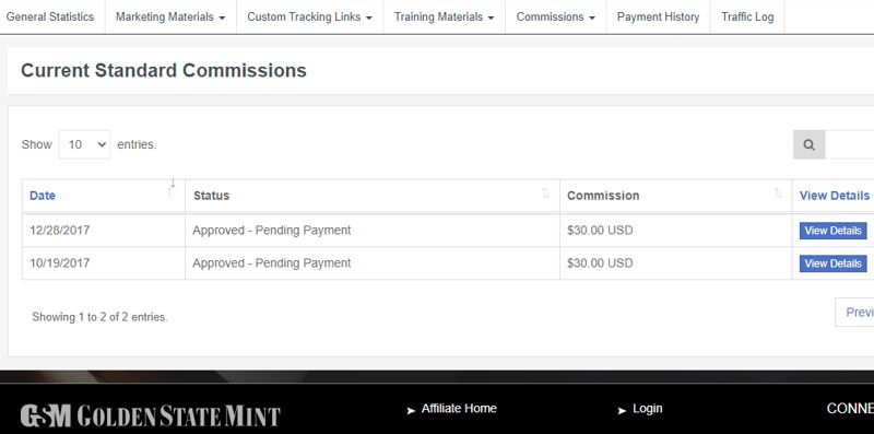 golden state mint invoice