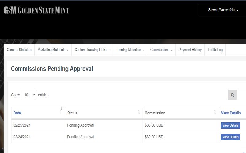 golden state mint invoice