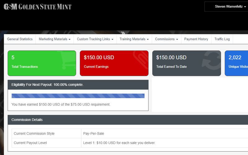 golden state mint invoice