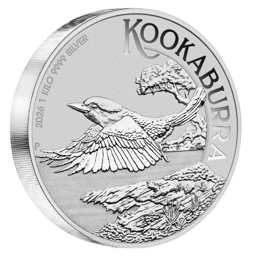 2026 1-kilo. Australian Kookaburra Silver Bullion Coin - reverse side