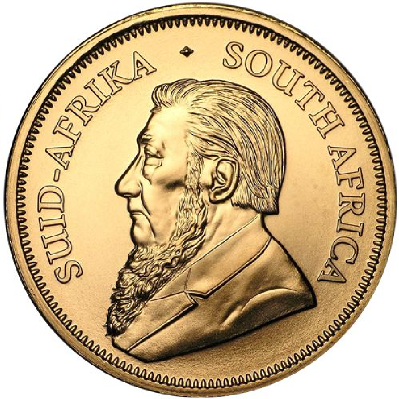 1oz Gold Krugerrand bullion coin - obverse side