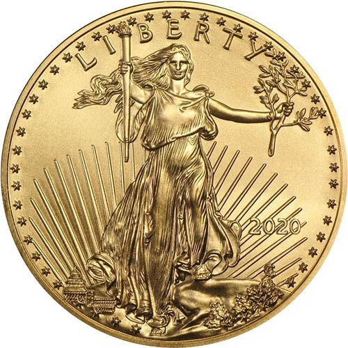 2020 - 1/10 oz American Eagle Gold bullion coin - Obverse - Type I