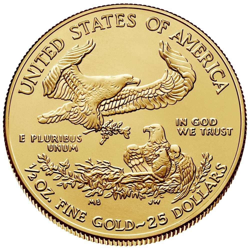 2020 - 1/2 oz American Eagle Gold bullion coin - Reverse - Type I