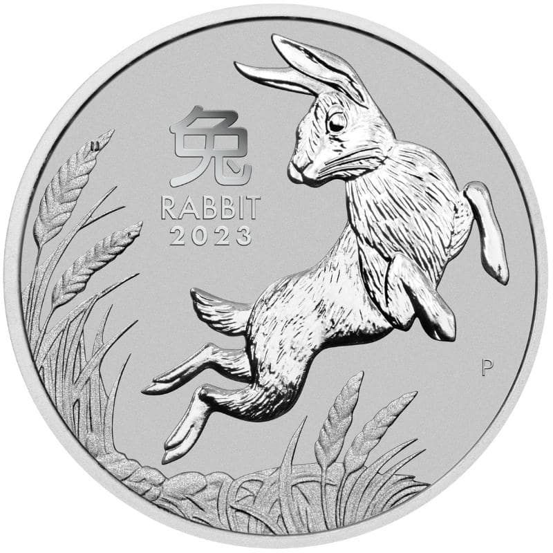 2023 1oz. Australian Lunar Platinum bullion coin - Series III - Reverse side - Year of the Rabbit