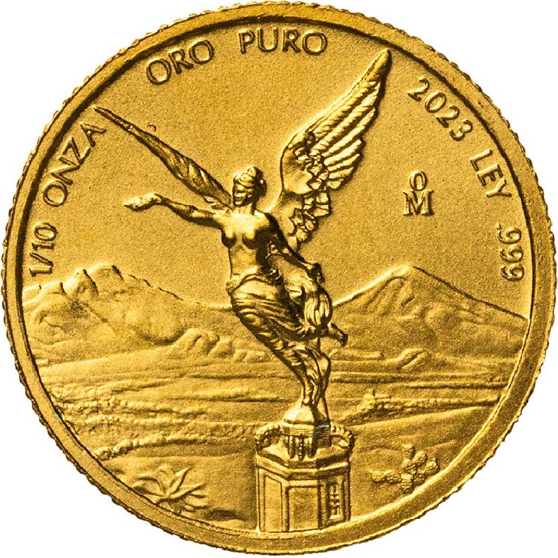 Tenth oz Gold Mexican Libertad Reverse