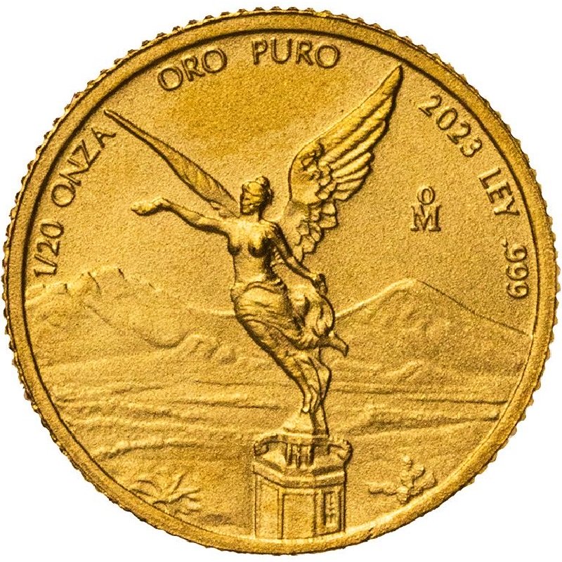 Twentieth oz Gold Mexican Libertad Reverse