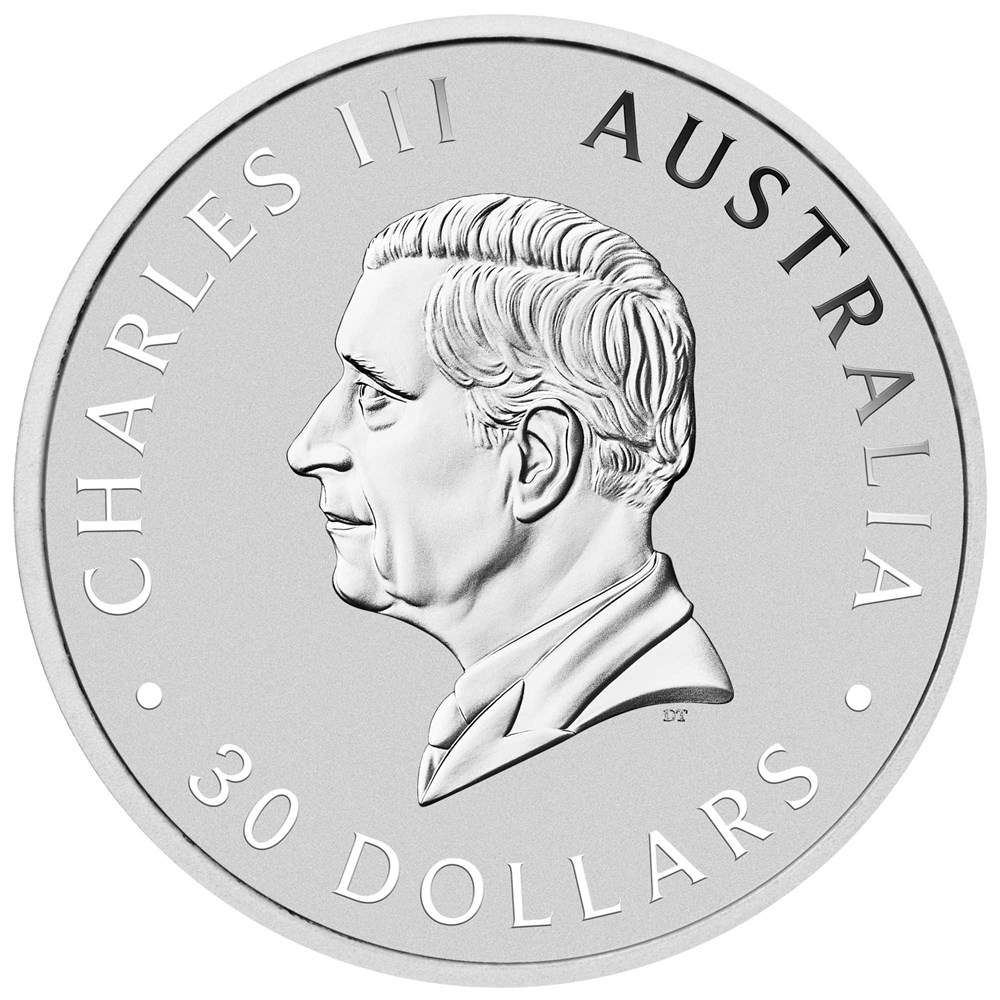 2024 1-kilo. Australian Kookaburra Silver Bullion Coin - obverse side