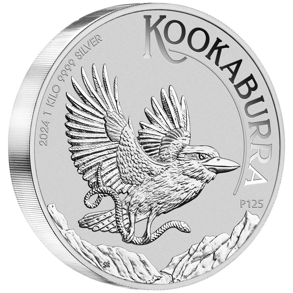 2024 1kilo. Australian Kookaburra Silver Bullion Coin - reverse side