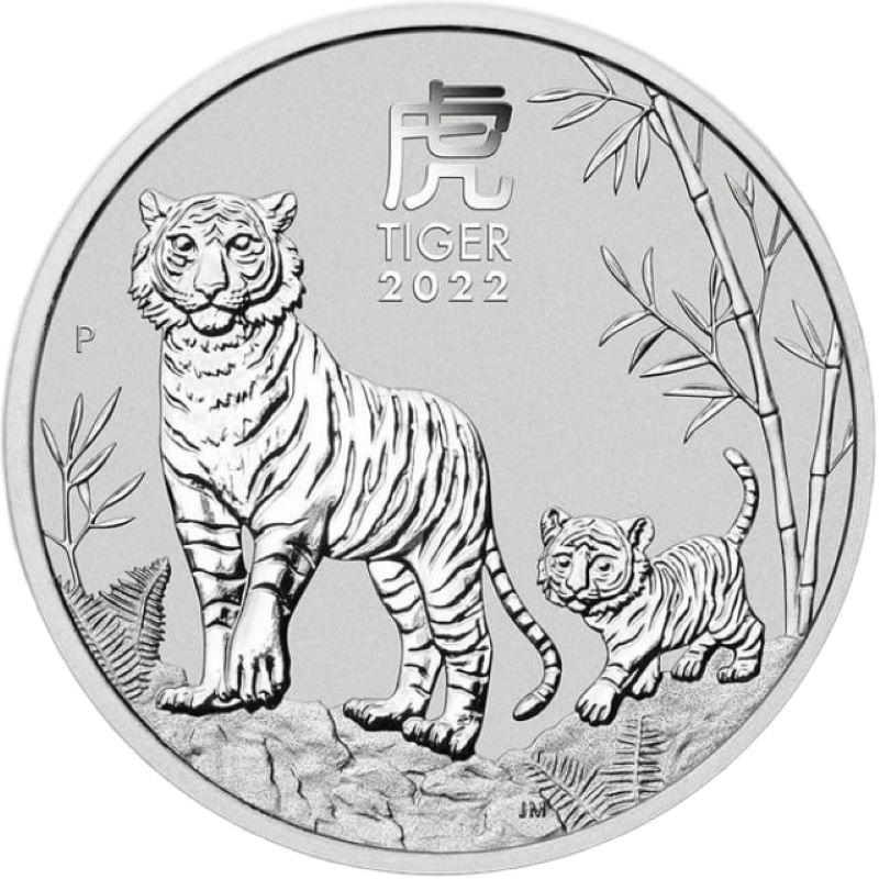 2022 1oz. Australia Lunar Silver bullion coin - Year of the Tiger - Series III - Reverse side