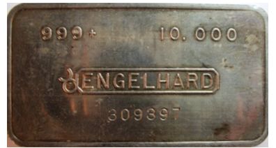 Engelhard 10oz. Silver Bullion (Horizontal) Minted Bar