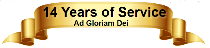 14 Years of Service Banner of the Free Bullion Investment Guide (Ad Gloriam Dei = For the Glory of God)