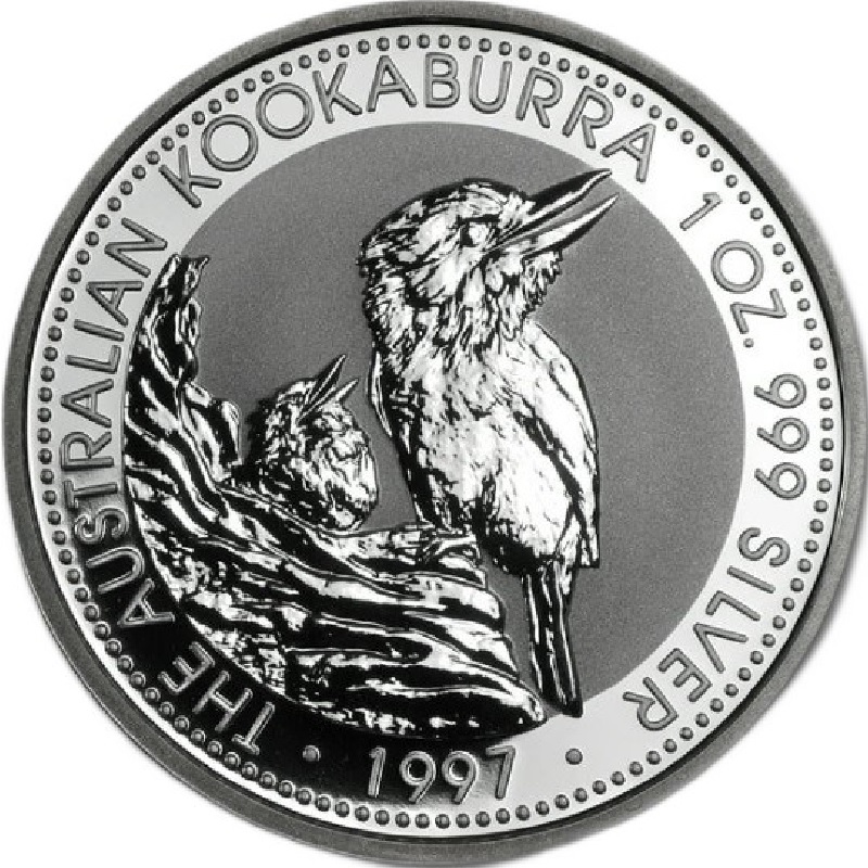 1997 1oz. Australia Kookaburra Silver bullion coin - reverse side