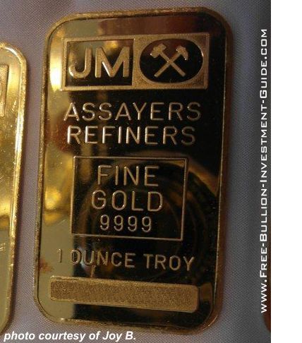 johnson matthey gold bar