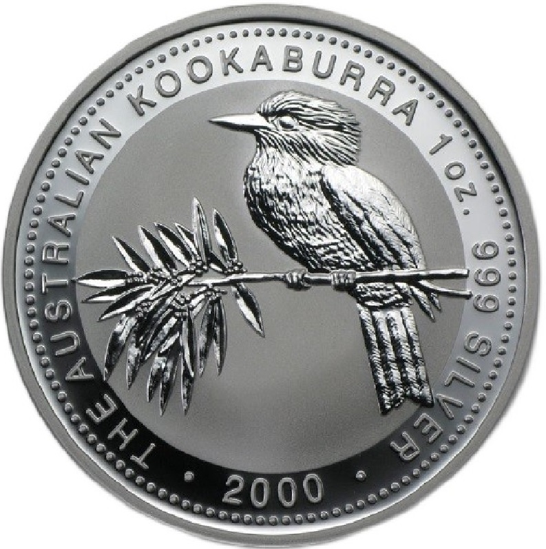 2000 1oz. Australia Kookaburra Silver bullion coin - reverse side