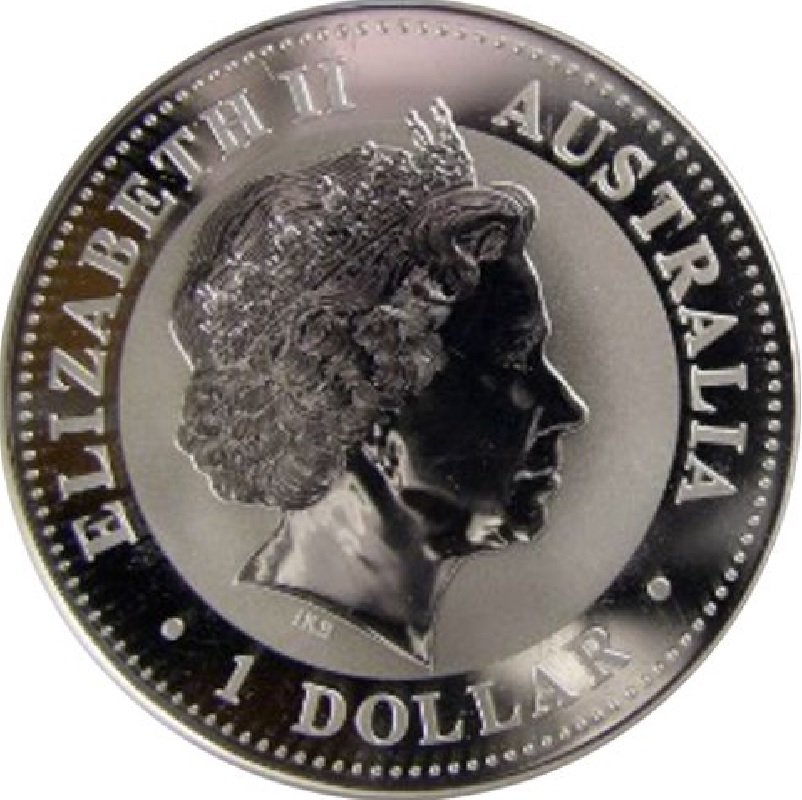 2000 1oz. Australia Lunar Silver bullion coin - Year of the Dragon - Series I - Obverse side