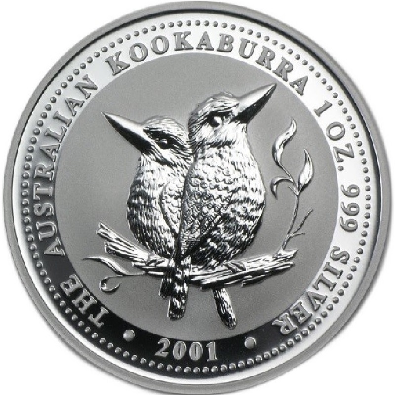 2001 1oz. Australia Kookaburra Silver bullion coin - reverse side