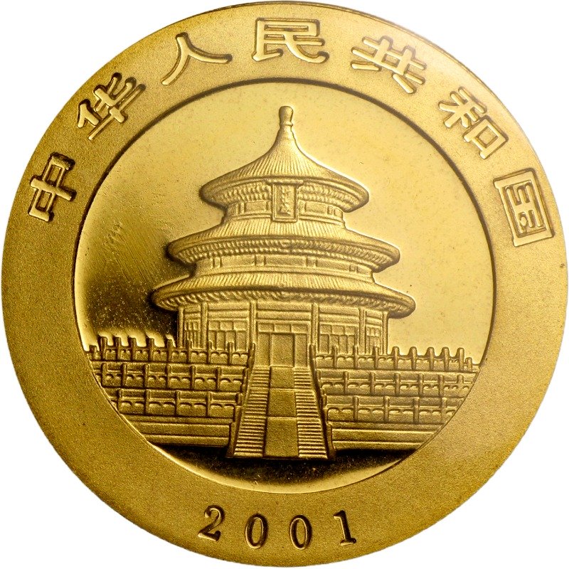 2001 - 1oz Chinese Gold Panda - Obverse side