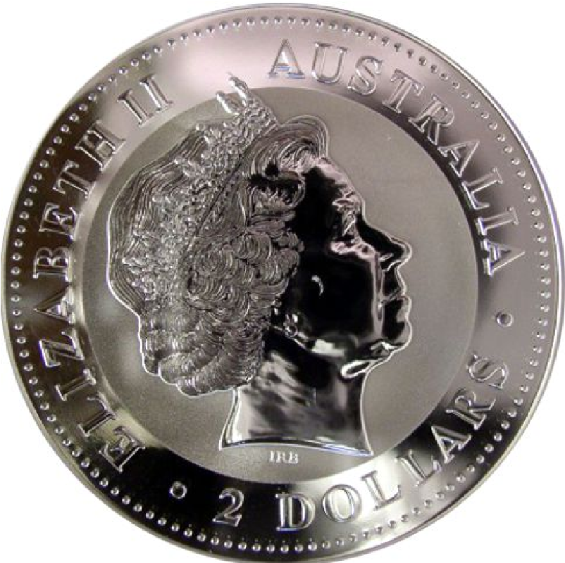 2002 2 oz. Australia Lunar Silver bullion coin - Year of the Horse - Series I - obverse side
