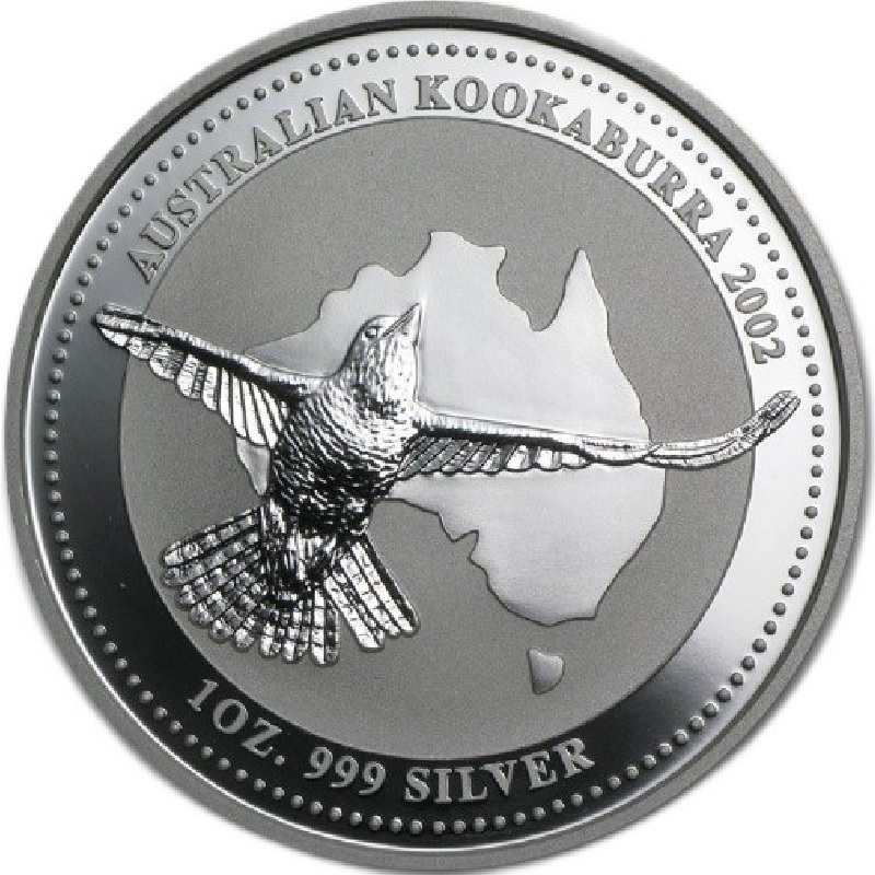 2002 1oz. Australia Kookaburra Silver bullion coin - reverse side