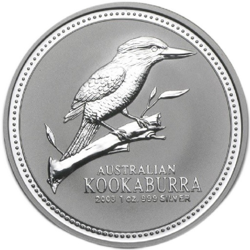 2003 1oz. Australia Kookaburra Silver bullion coin - reverse side