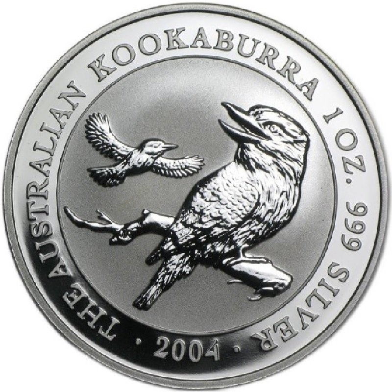 2004 1oz. Australia Kookaburra Silver bullion coin - reverse side