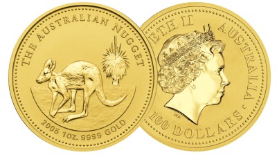 2005 Australian Gold Nugget Bullion Coin - reverse / obverse sides