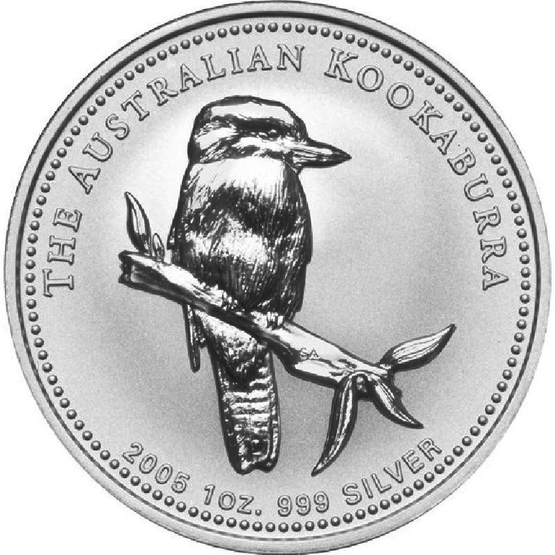 2005 1oz. Australia Kookaburra Silver bullion coin - reverse side