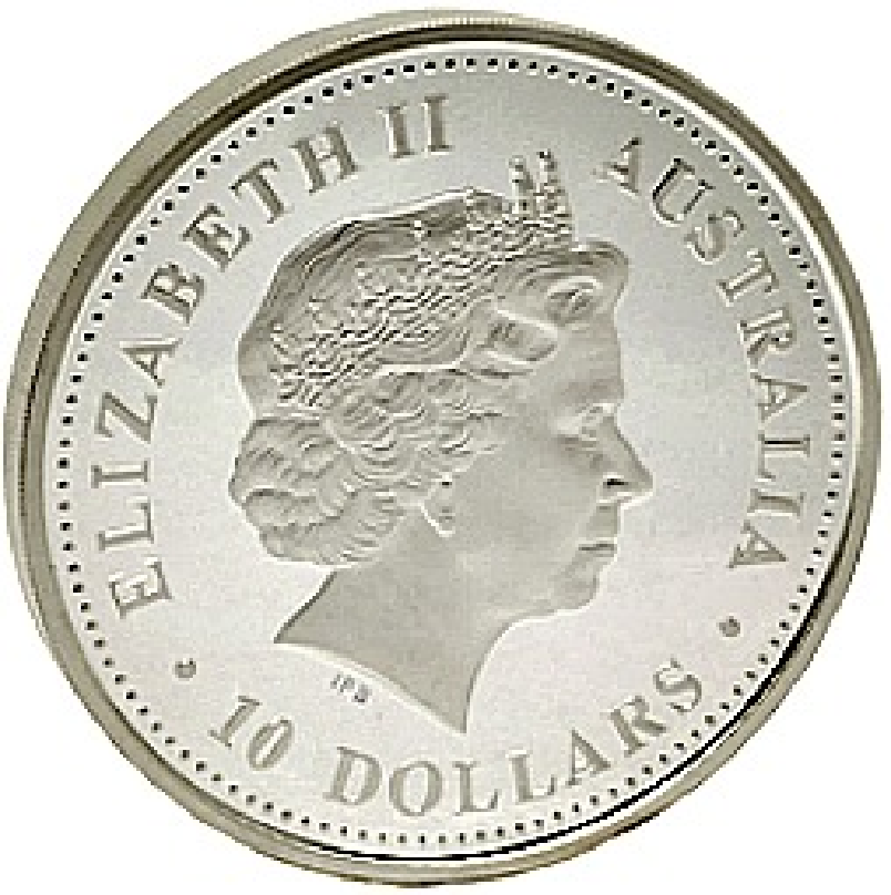 10oz. Australian Lunar Silver Bullion Coin - Series I - Obverse side