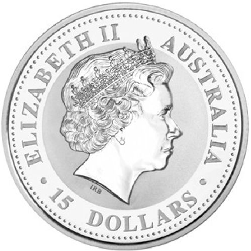 2006 half-kilo Australian Silver Lunar Dog Bullion Coin - Series I - Obverse Side