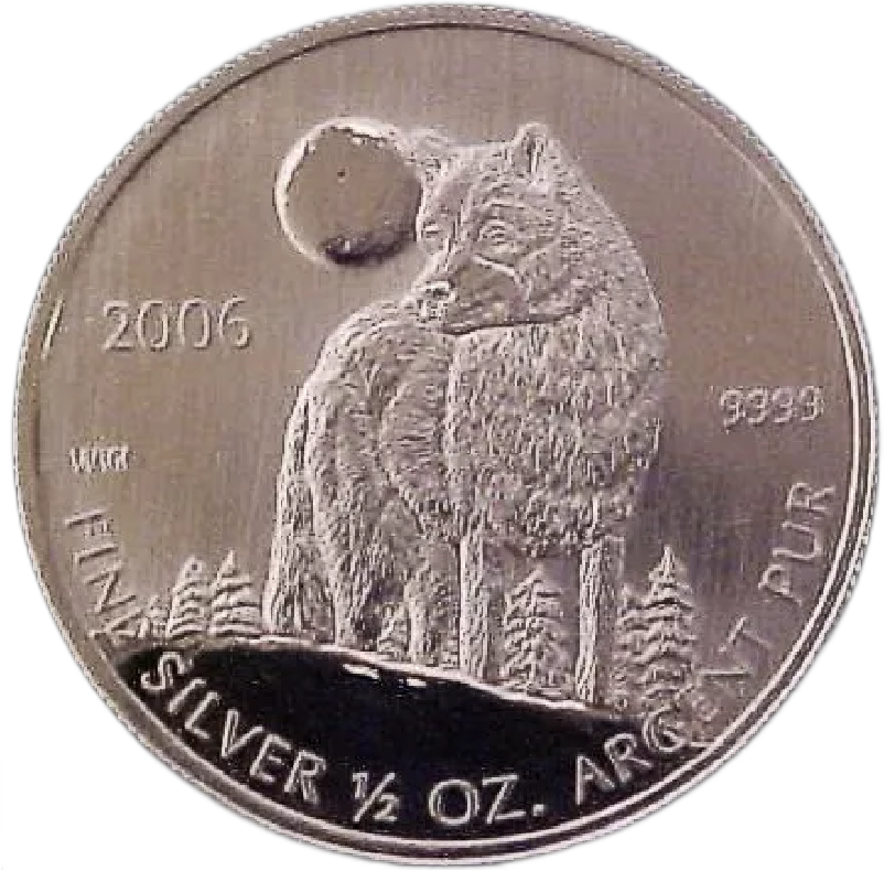 2006 - 1/2oz. Canadian Timber Wolf bullion Coin - Reverse Side