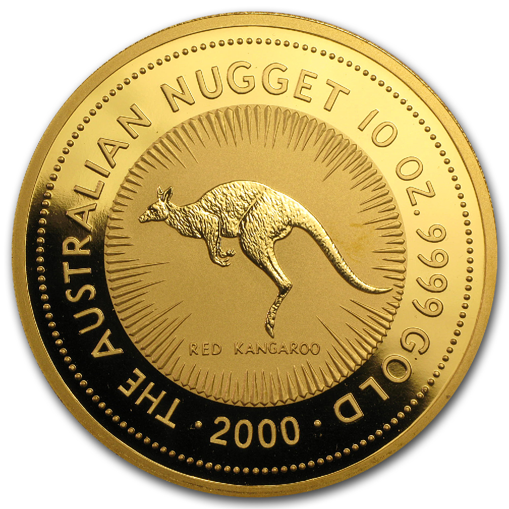 2000 - 10oz Australian Gold Nugget Bullion Coin - Reverse