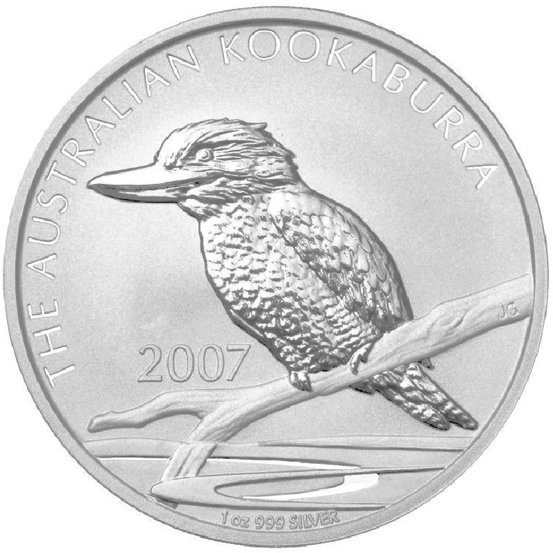 2007 1oz. Australia Kookaburra Silver bullion coin - reverse side